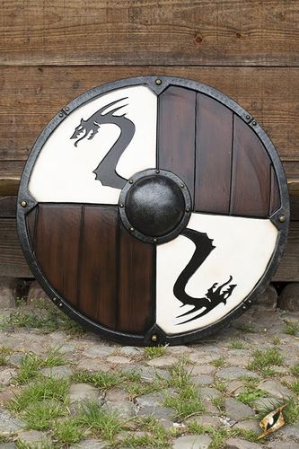 Bouclier Viking Dragon 80cm (Blanc)