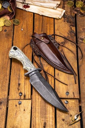 Couteau du Ranger & Fourreau Cuir (Brun)